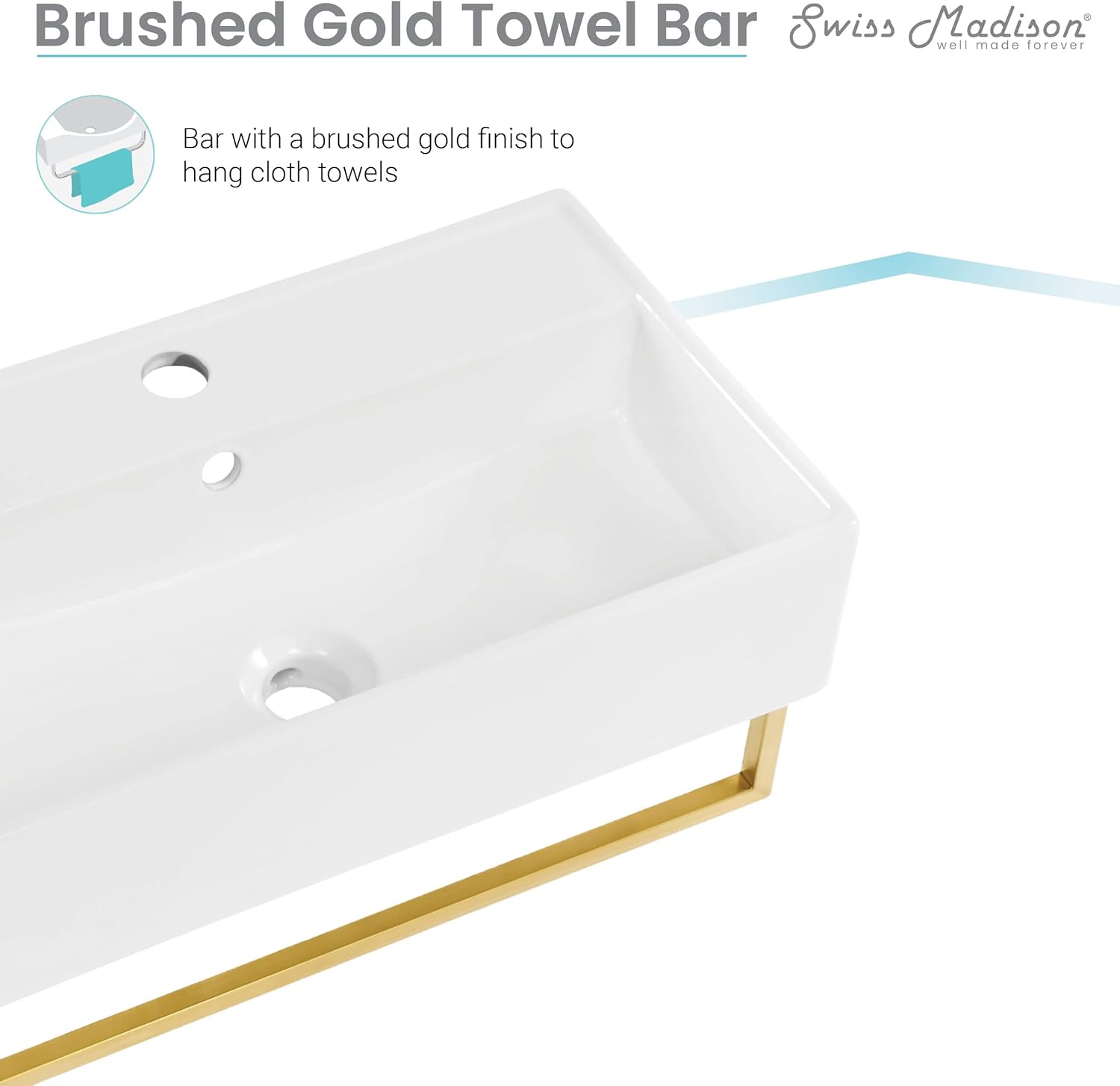 Wall-Mount Bathroom Sink with Towel Bar J923603