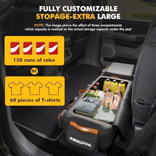 Under Seat Storage Bag with Detachable Dividers for Full Size Trucks, Black C69738