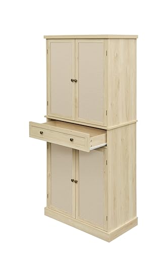 Modern Pantry Cabinet with Wine Rack for Dining Room and Kitchen H2336