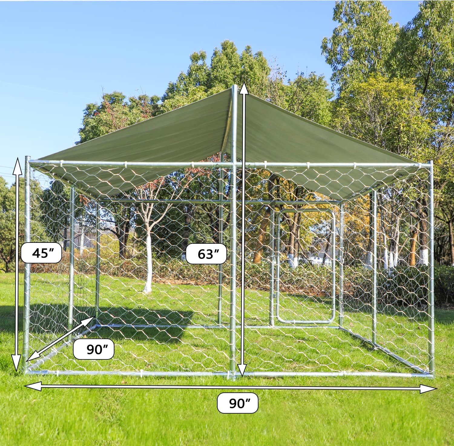 Heavy Duty Outdoor Dog Kennel with Water-Resistant Cover M966