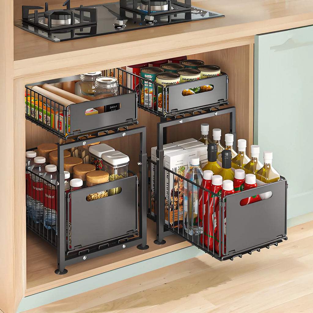 Under Sink Organizer with Pull Out Cabinet Drawer O9071
