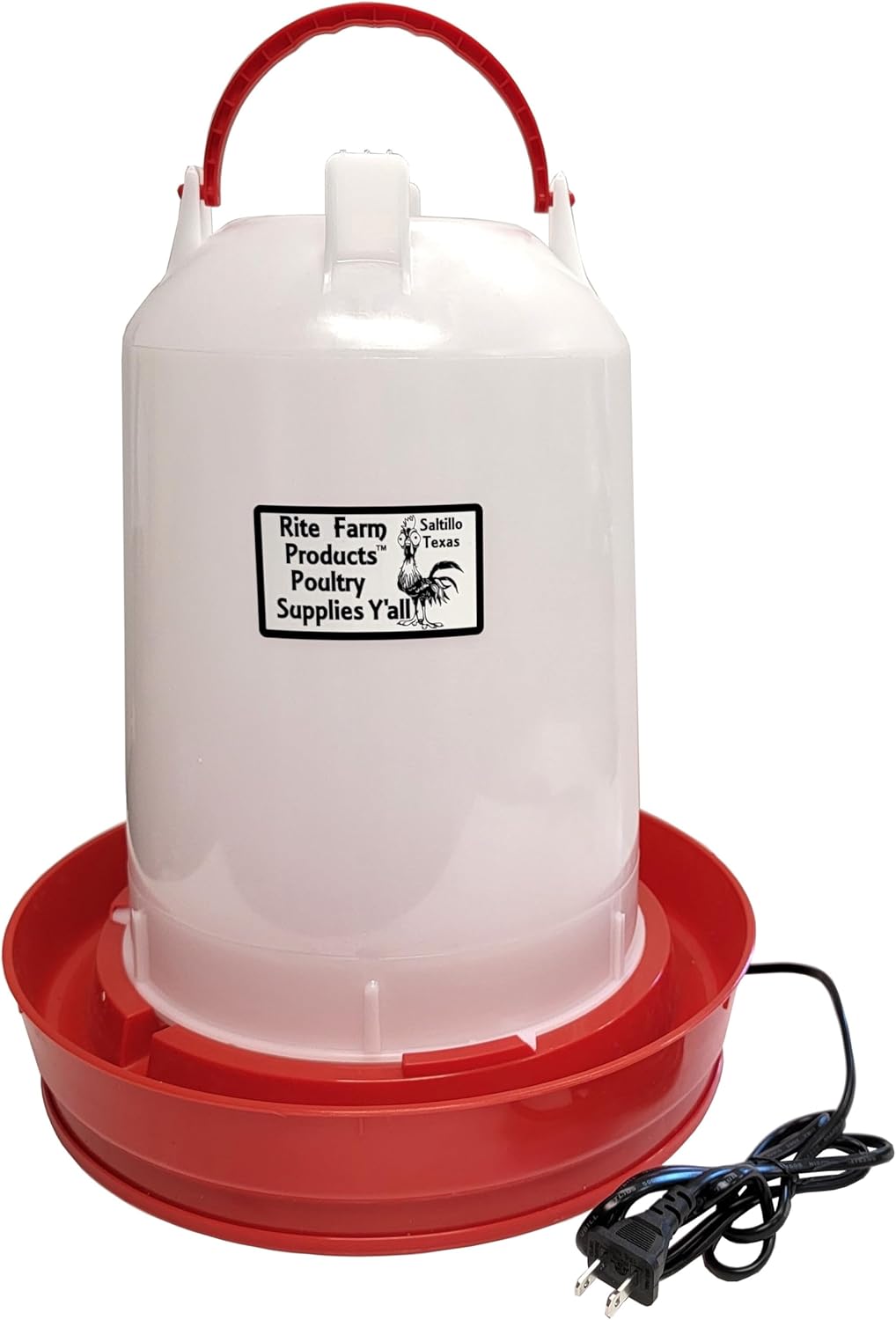 Rite Farm Products 3.7 Gallon Heated Poultry Chicken Waterer (14 Liter) Drinker with LED