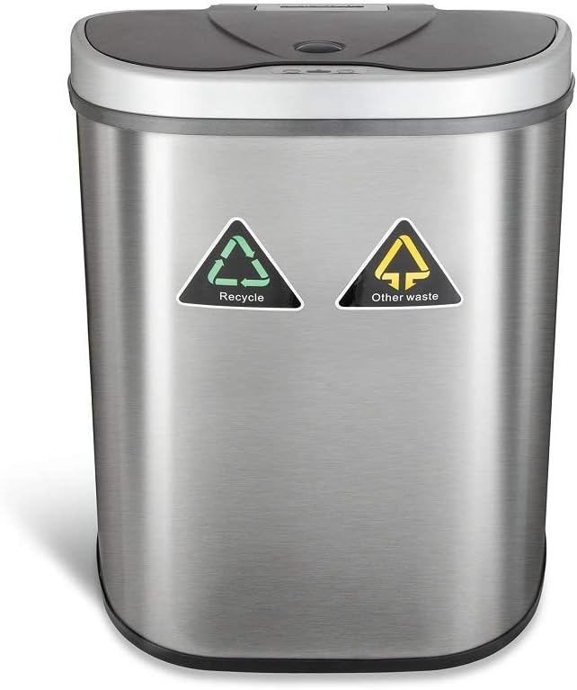 Motion Sensor Trash Can, Extra Large, Silver R490