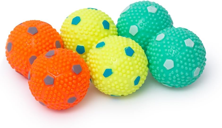 6 Pack Small Sized Spotted Latex Balls, 2 Inches in Diameter, Compatible with Dog Toy Ball Launcher, Suitable for Small to Medium Sized Dogs
