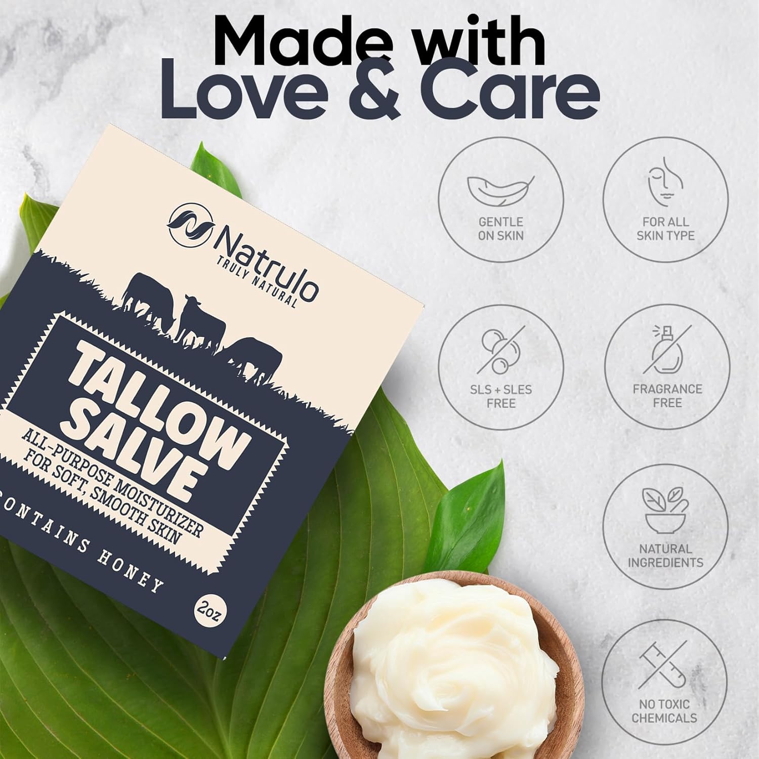 Beef Tallow & Honey All Purpose Balm for Dry, Itchy Skin N94502