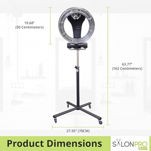 Infrared Hair Color Processor with Rolling Base - Adjustable Standing Hair Dryer for Salon Use S19669