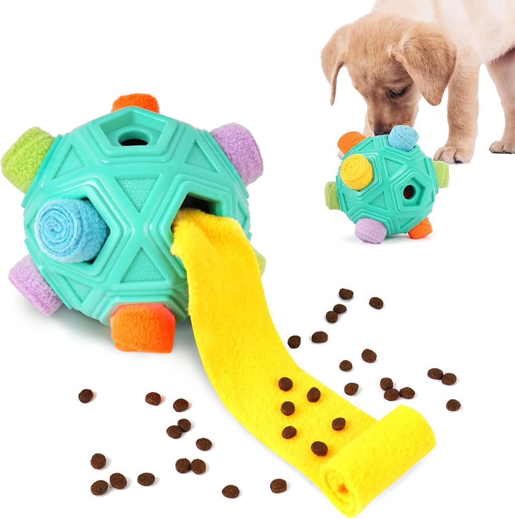 Dog Puzzle Toy Snuffle Ball for Slow Food Training and Stimulating Dogs Treat Dispensing Puppy Toys to Keep Them Busy Interactive Dog Toys for All Breed Sizes, Machine Washable
