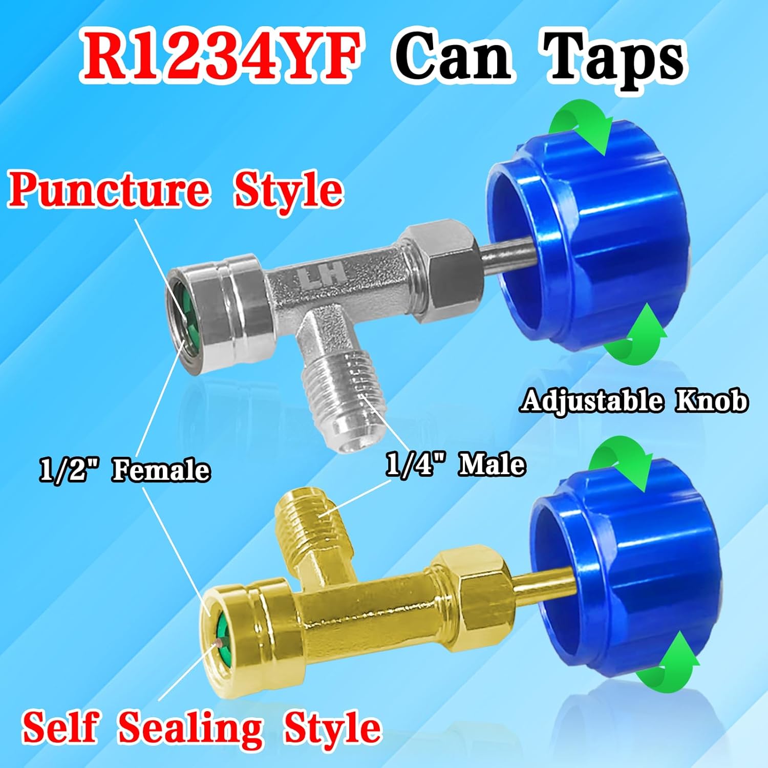 R1234yf Adapter Kit with Quick Couplers and Self-Sealing Can Taps Z40323