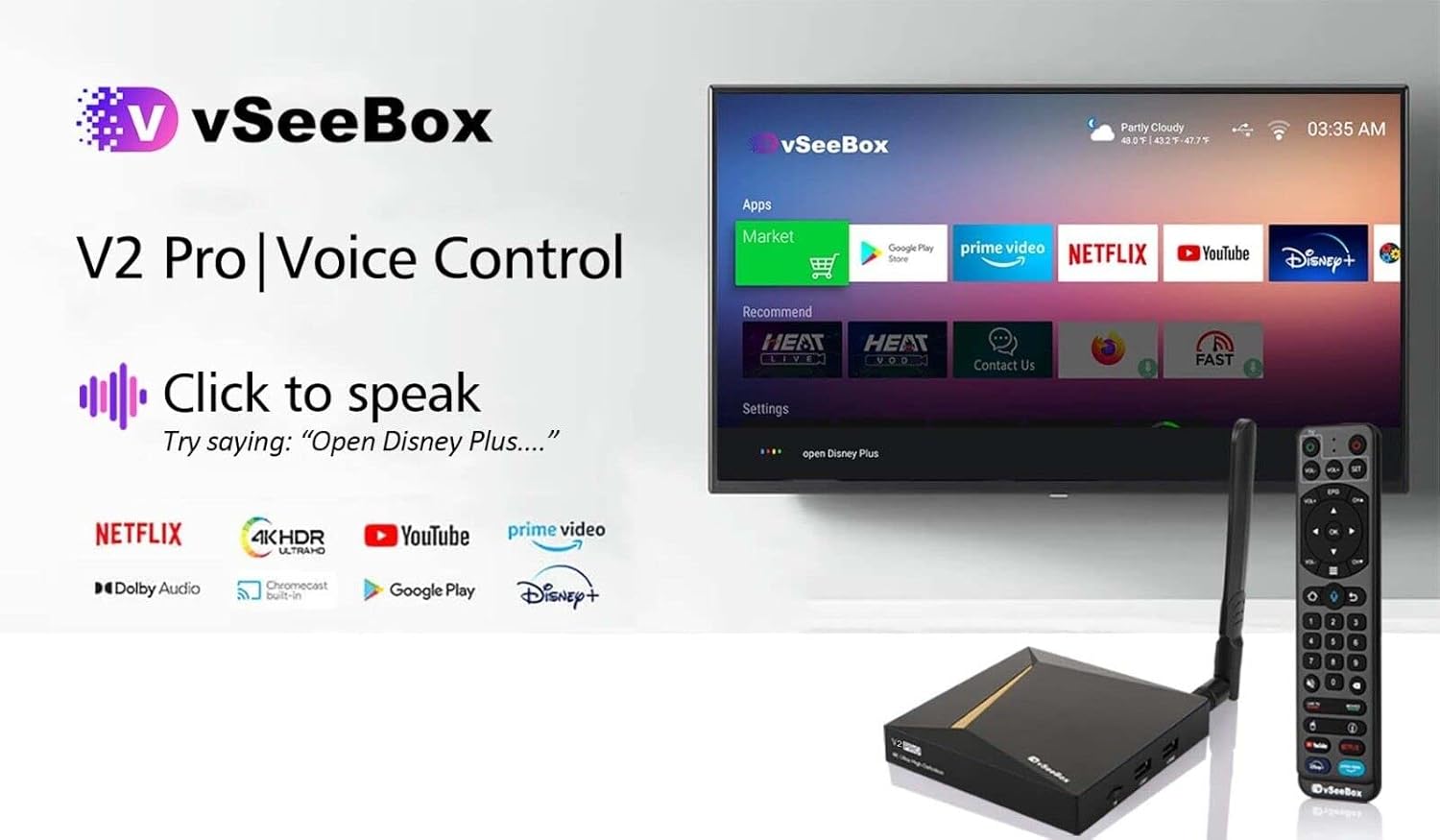 Wi-Fi 6k Streaming Box with Bluetooth Voice Remote R525658