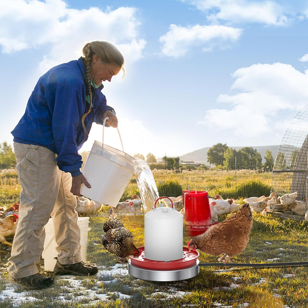 Chicken Water Heater, 15 Inch 125W Poultry Waterer Heated Base with 10FT Cable M6187