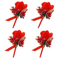 Wrist Corsage 4 Packs Wedding Bridal Wrist Flower Rose Wristband Corsage Flower for Bride Bridesmaid Perfect for Wedding, Prom, Party (4 Packs, Wrist Flower-White)