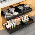 Pull Out Cabinet Organizer, Width Expandable (11.7-19.7) Heavy Duty Slide Out Drawers Fixed with Adhesive Nano Film for Pots, Roll Out Shelf Storage For Kitchen,Pantry,Garage,Bathroom Storage