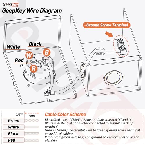 30 Amp Generator Inlet Box with Green Safety Light R705