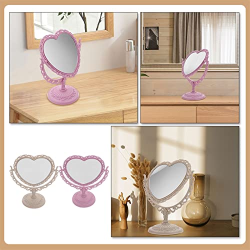 Heart-shaped Rotatable Vanity Mirror for Desktop E895903