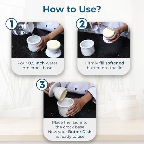 Marble Butter Keeper Crock with Lid Q3540