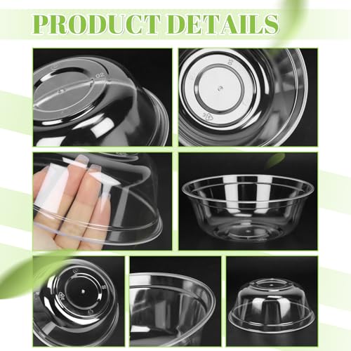 70 Pack Small Clear Plastic Bowls, 14oz Disposable Salad Soup Bowls G238