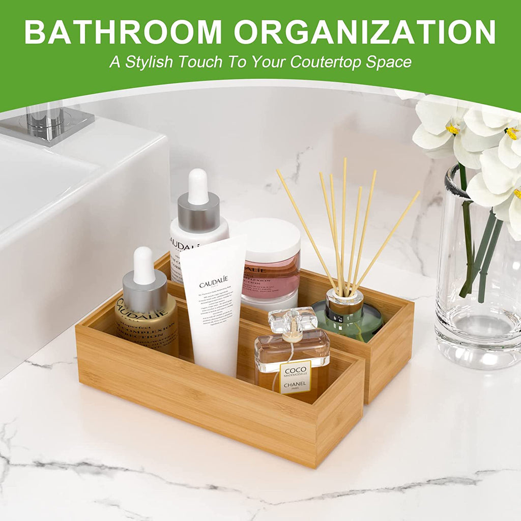 Bamboo Drawer Organizer for Silverware, Stackable Set of 2 W740372