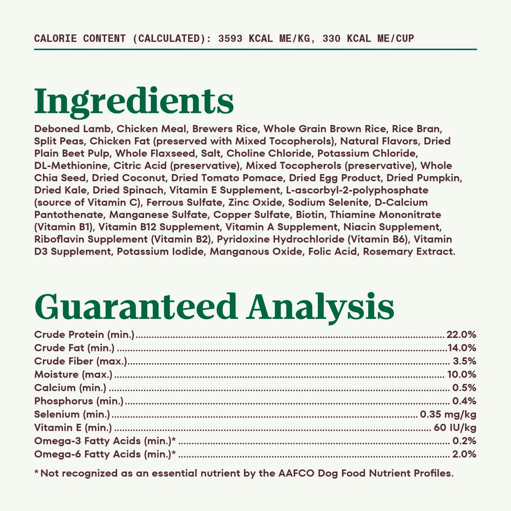 Small Bites Adult Dry Dog Food, Lamb and Brown Rice Recipe, 12 lbs. W25360