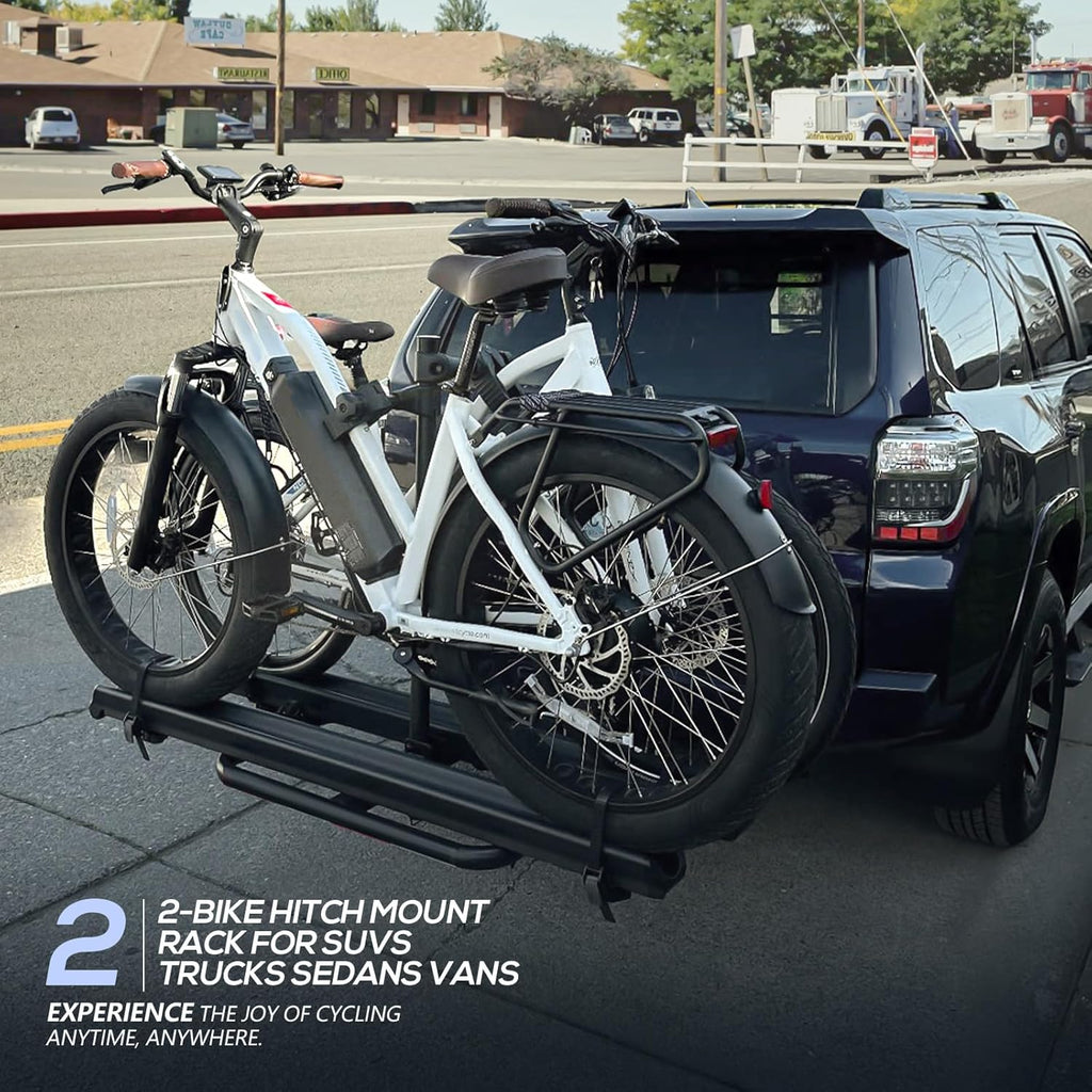2-Bike Hitch Rack with Ramp, 200 LBS Capacity, Fits 2" Receiver A32947