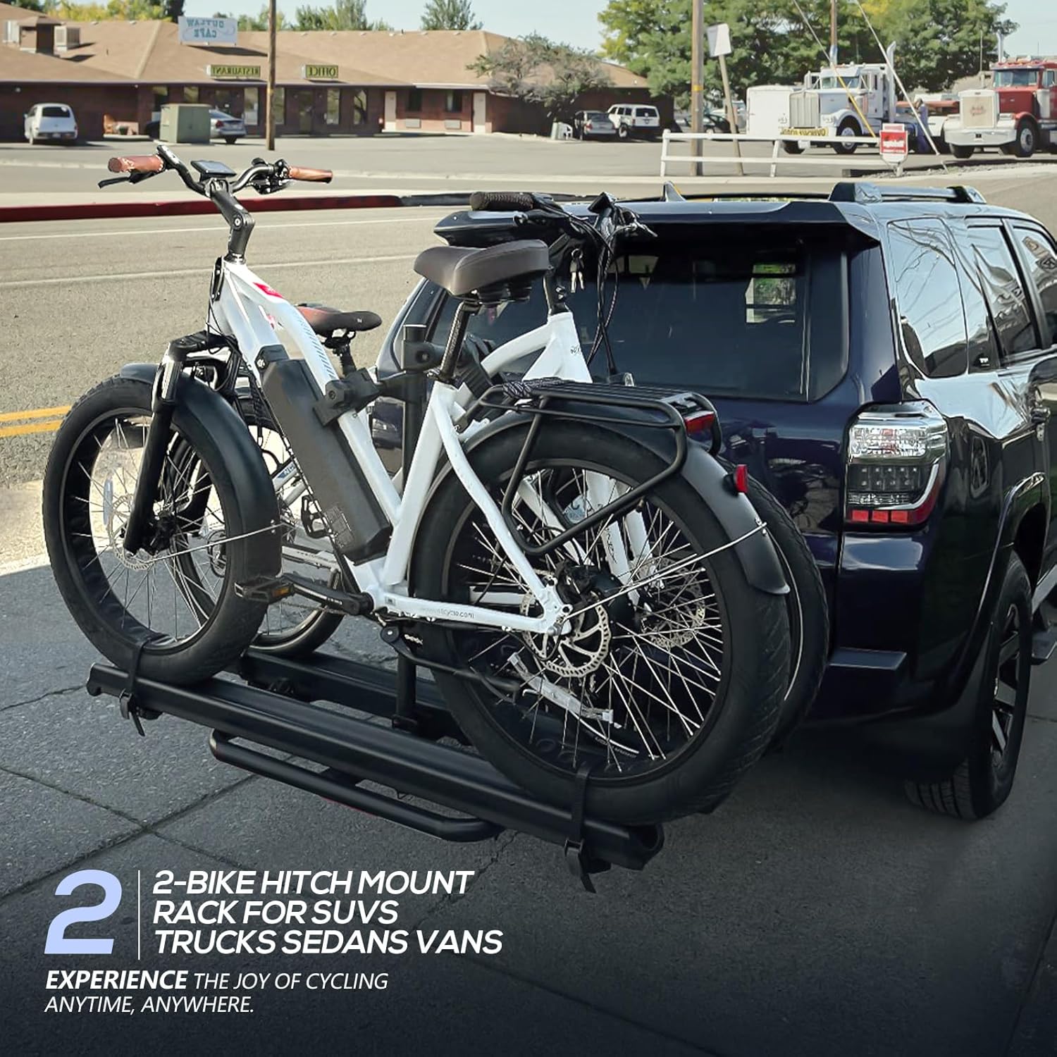 2-Bike Hitch Rack with Ramp, 200 LBS Capacity, Fits 2" Receiver A32947