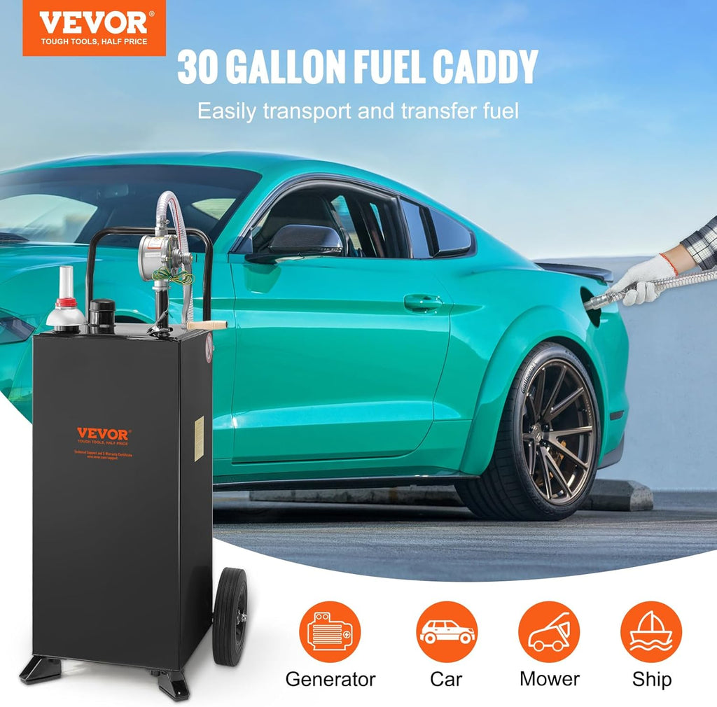 Fuel Caddy 30 Gallon with Wheels and Manual Transfer Pump J54168