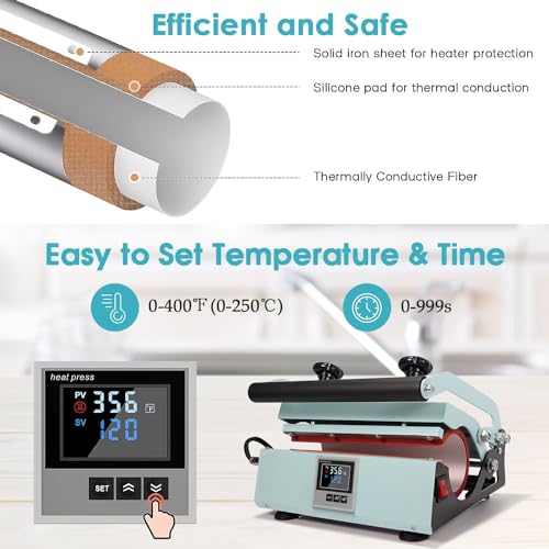 Tumbler Heat Press Machine for 20-30oz Cups, Mug Press with Sublimation Paper and Gloves Y915