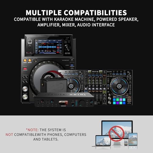 Rechargeable Wireless Microphone PA System with Dual UHF Handheld Mics for Karaoke, Weddings, Speeches Q5681