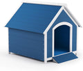 Poly Dog House, 40.7" Dog Houses for Medium to Large Dogs Outside, Durable/Weatherproof/Ventilate, Resin Insulated Dog Crate Kennel with Elevated Floor for Pets Indoor Outdoor, Navy Blue