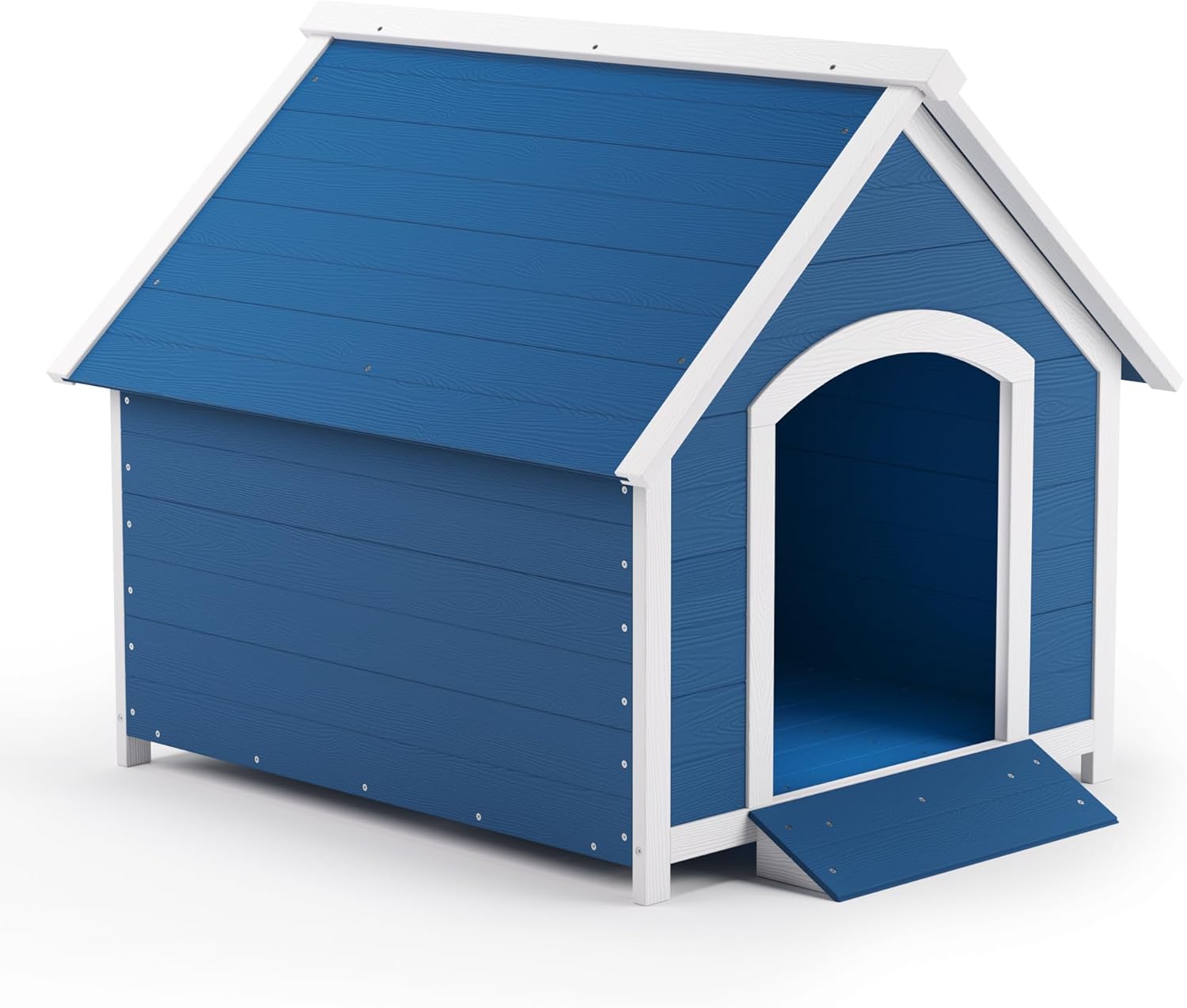 Poly Dog House, 40.7" Dog Houses for Medium to Large Dogs Outside, Durable/Weatherproof/Ventilate, Resin Insulated Dog Crate Kennel with Elevated Floor for Pets Indoor Outdoor, Navy Blue