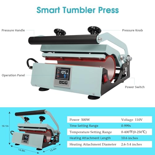 Tumbler Heat Press Machine for 20-30oz Cups, Mug Press with Sublimation Paper and Gloves Y915