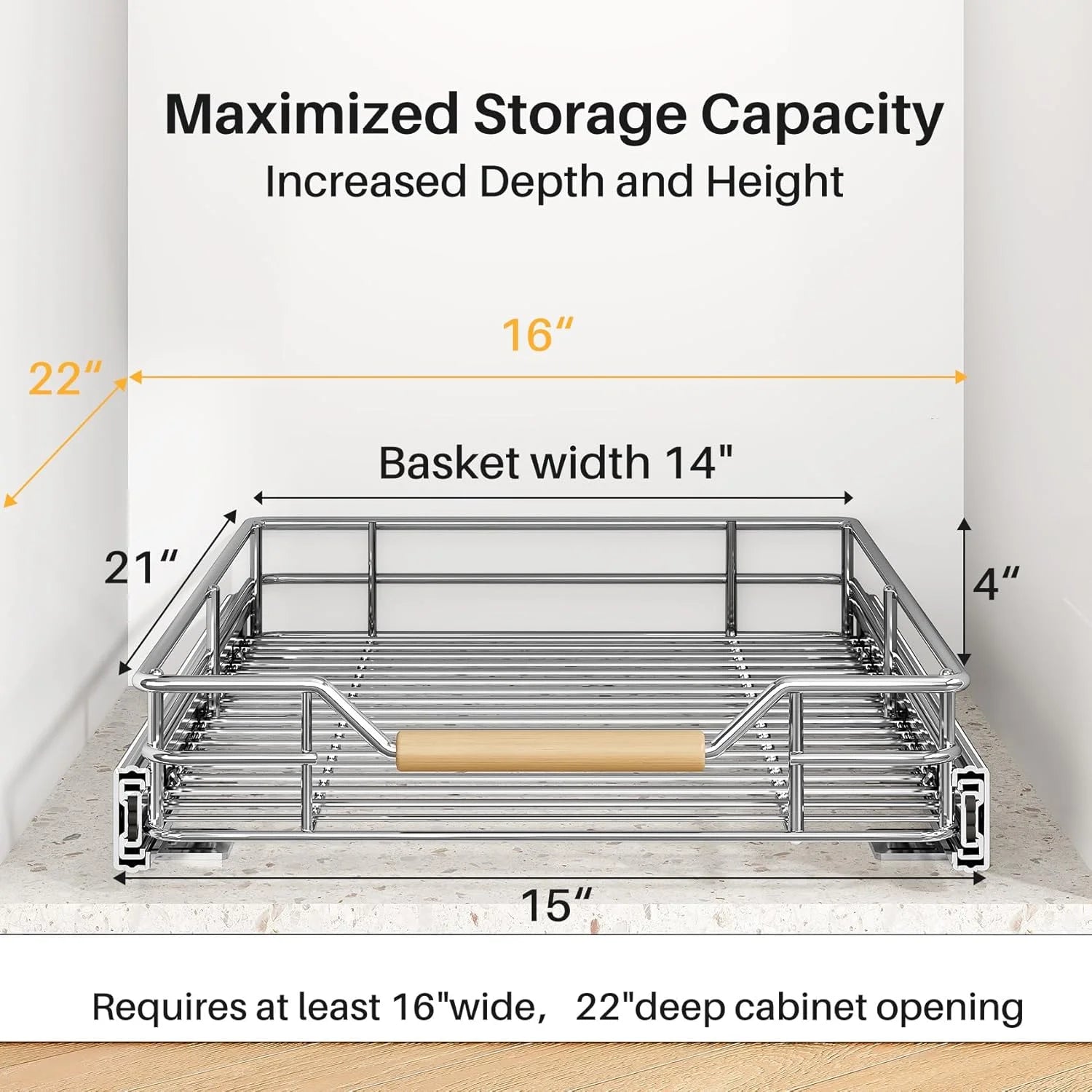 Pull Out Cabinet Organizer, Heavy Duty Smooth Sliding Shelves for Pots and Pans X987688
