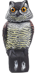 Owl Decoys to Scare Birds Away with Rotating Head,Natural Enemy Bird Deterrent Realistic Eyes & Waterproof Shape Fake Owl Scarecrow Bird Control
