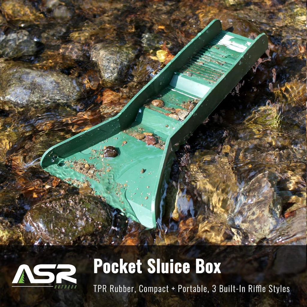 Pocket Mini Sluice Box for Gold Panning with Rubber Mat, 12" U101435