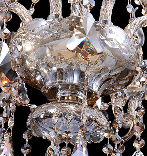 Cognac 8-Light K9 Crystal Chandelier Modern Candle Pendant Lamp A939449