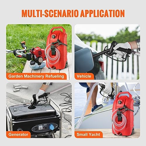 16 Gallon Fuel Caddy, Portable Gas Storage Tank with Nozzle and Wheels K786