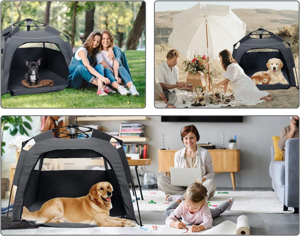 Pop Up Dog Tent for Large Dogs, Foldable Mesh Camping Tent with Shoulder Bag E9928