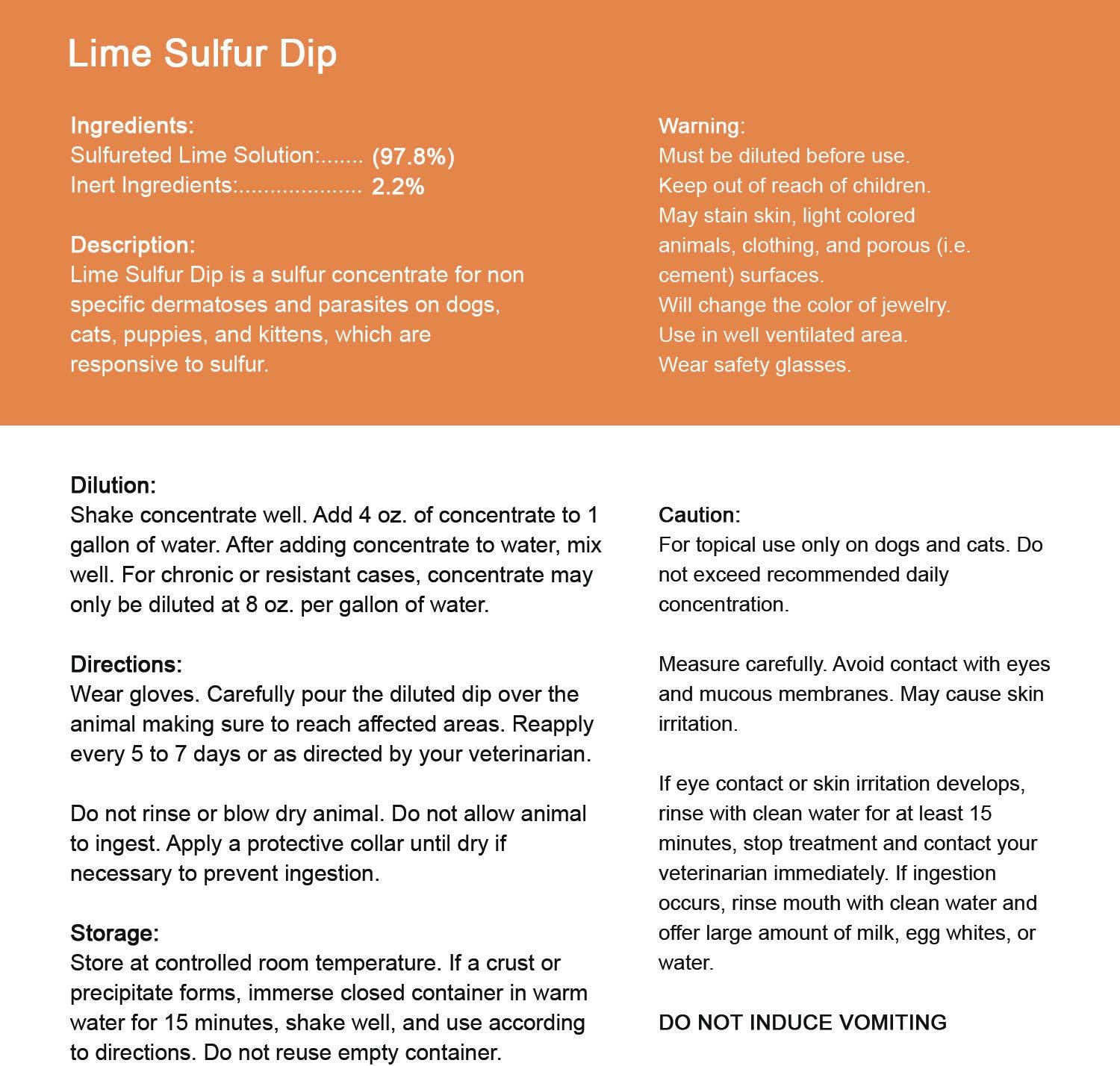 Lime Sulfur Dip for Dogs, Cats, and Horses Z64876