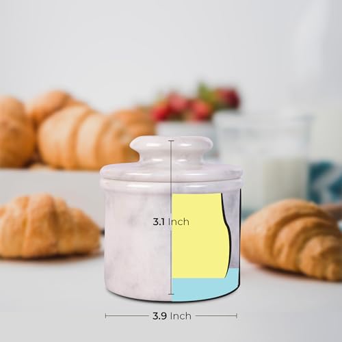 Marble Butter Keeper Crock with Lid Q3540