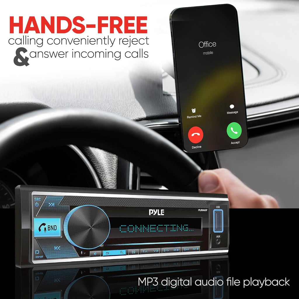 Bluetooth Stereo Receiver Power Amplifier for Cars, AM/FM/USB/AUX, Single DIN I98121