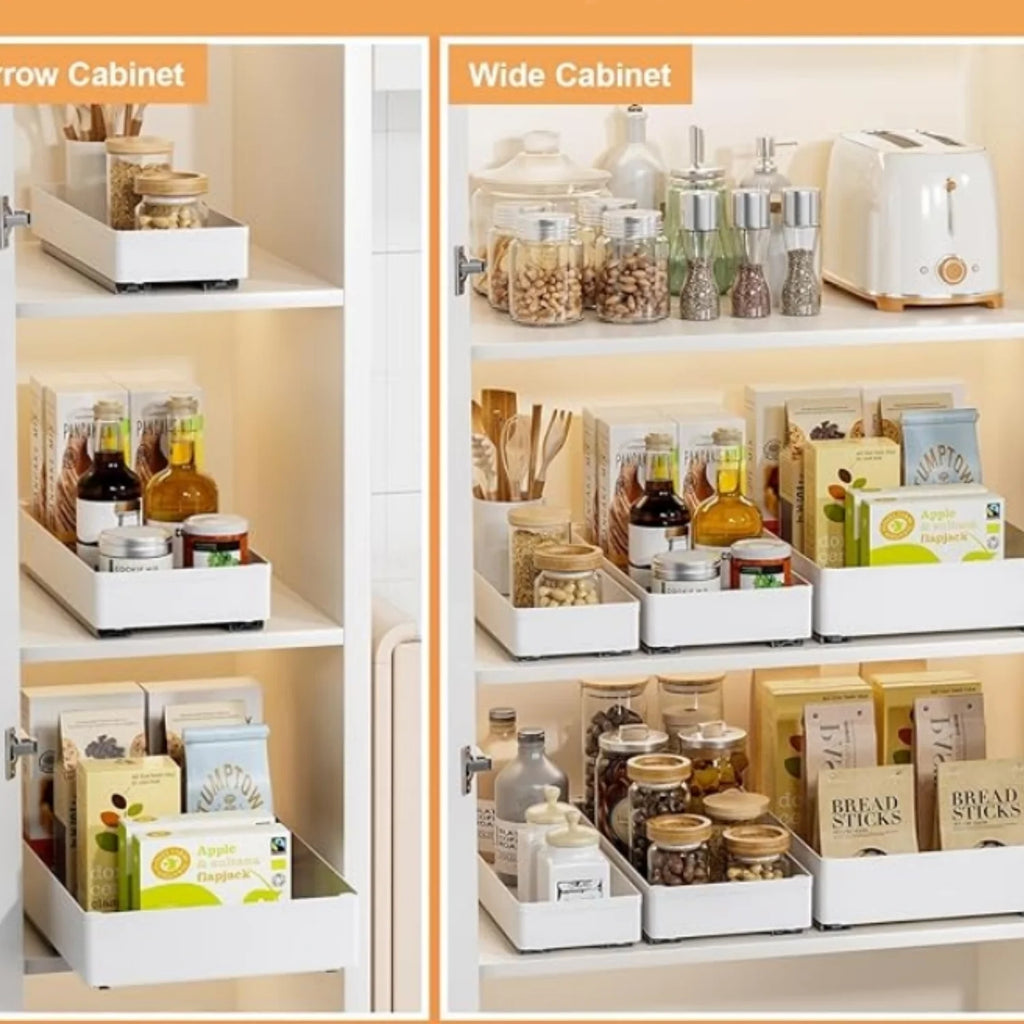Pull Out Cabinet Organizer, 3 Pack, Slide Out Drawer for Kitchen Storage V614