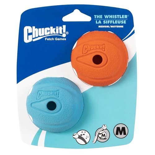 Chuckit The Whistler Ball Dog Toy, Large (3 Inch Diameter) for Dogs 60-100 lbs, Pack of 1