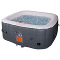 #WEJOY AquaSpa Portable Hot Tub 61X61X26 Inch Air Jet Spa 2-3 Person Inflatable Square Outdoor Heated Hot Tub Spa with 120 Bubble Jets, Black/White, one Size (AQA_SPA-A154_Black/White)