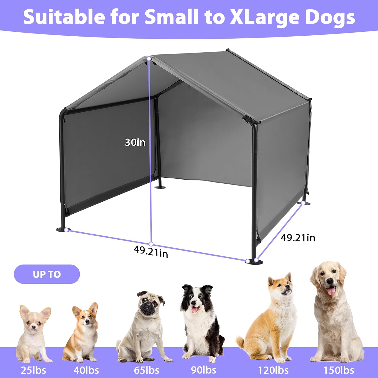 Dog Shade Shelter Outdoor Tent Waterproof Sun Protection Pet Canopy H595876