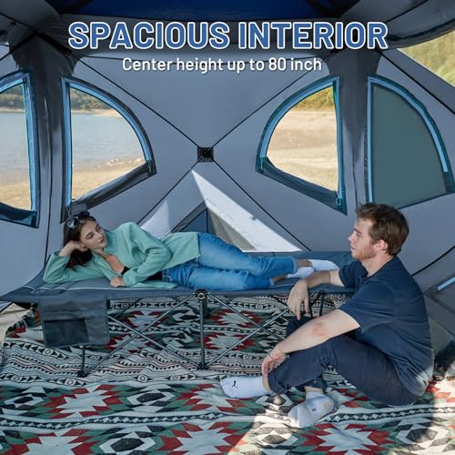 Instant Pop Up Hub Tent 4 Person Weather Resistant Camping Tent B477575