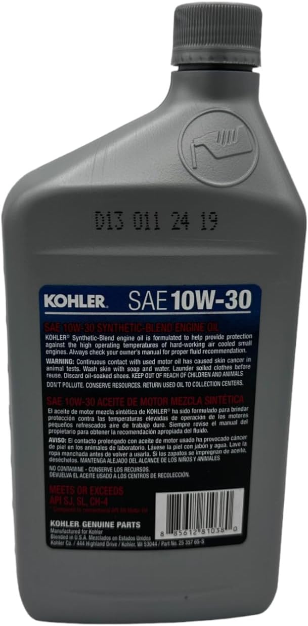 10W-30 Semi Synthetic Engine Oil Change Kit for Lawnmower Engines A4069