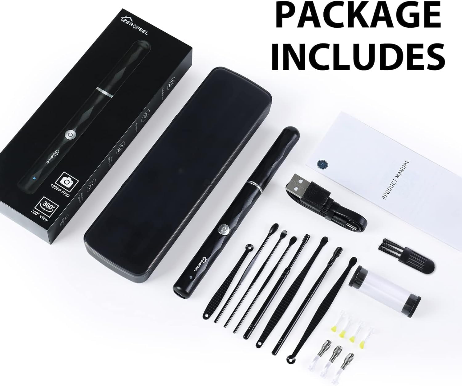 Ear Wax Removal Tool with 1296P Camera, 6 LED Lights and WiFi X1510