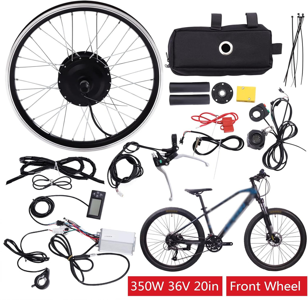 Electric Bike Conversion Kit 36V 350W Front Wheel with LCD Display T6312