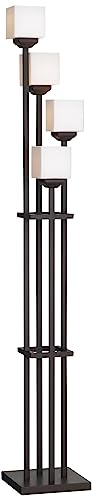 Rustic Farmhouse Torchiere Floor Lamp, 72" Tall, Bronze Finish V41019