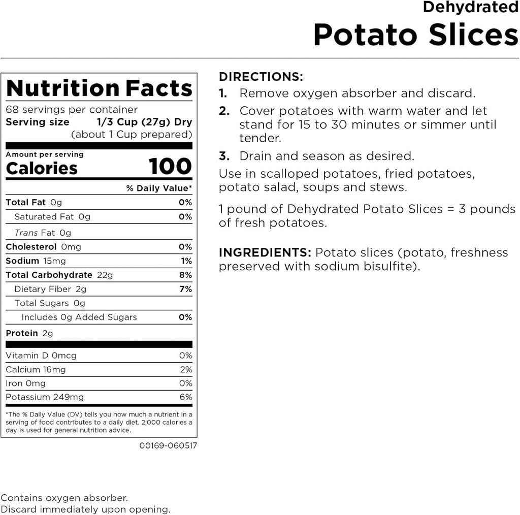 Dehydrated Potato Slices Shreds C80329