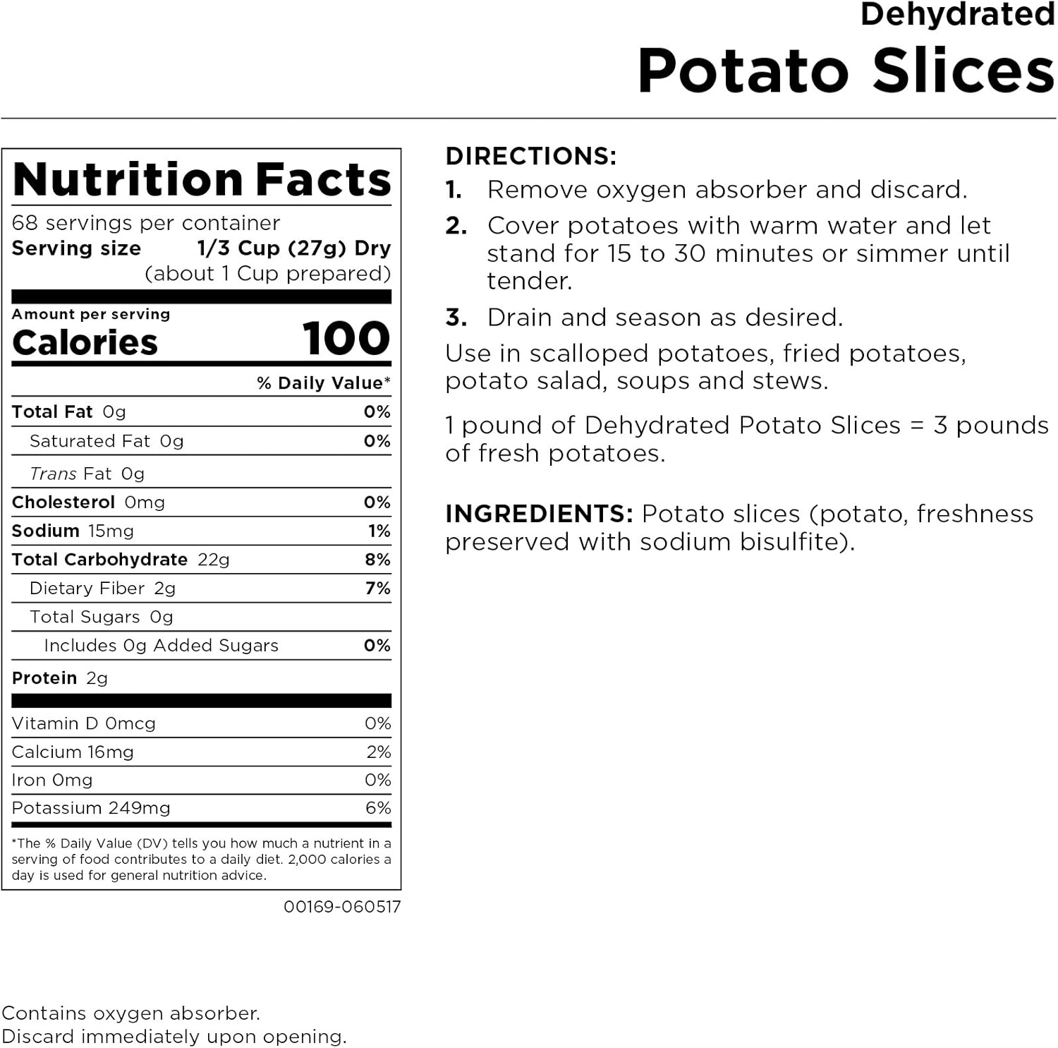 Dehydrated Potato Slices Shreds C80329